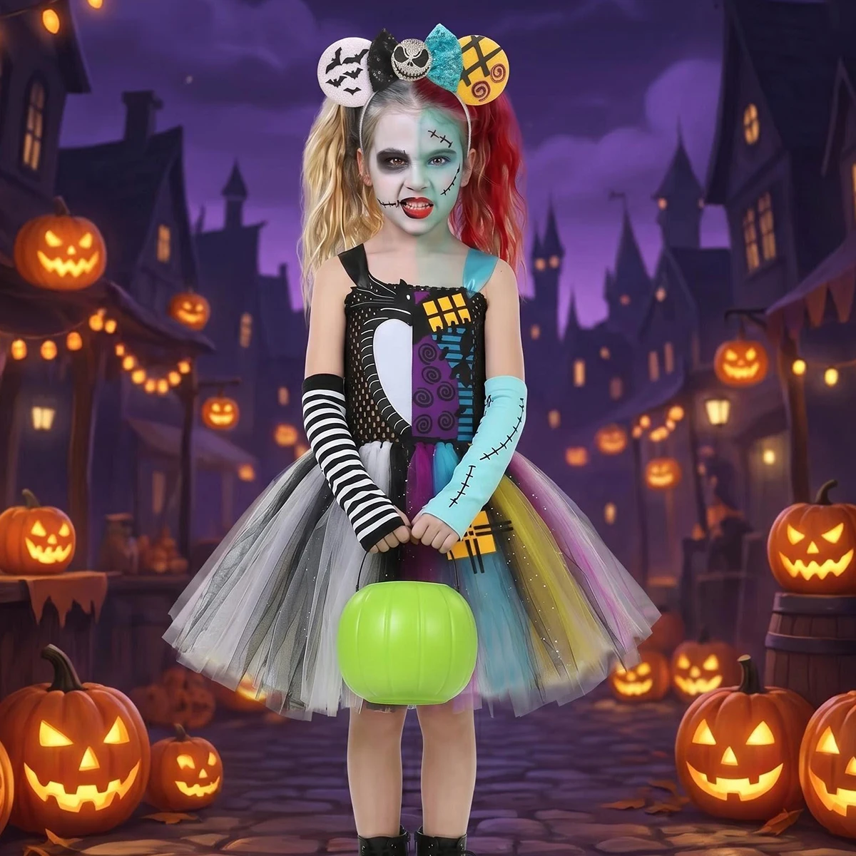 Jack Skellington and Sally inspired Tutu Dress Nightmare Before Christmas Tutu Costume for Halloween Fancy  Dress Up Clothes image 4