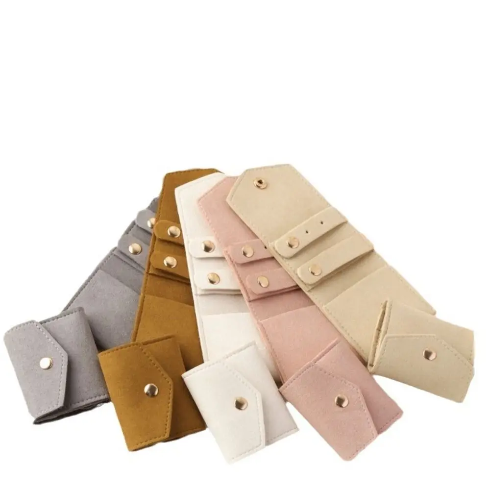 أكياس تخزين المجوهرات الصغيرة الأنيقة زر المفاجئة ستوكات الجلود القرط الدائري المنظم الهدايا قلادة التعبئة والتغليف الحقيبة