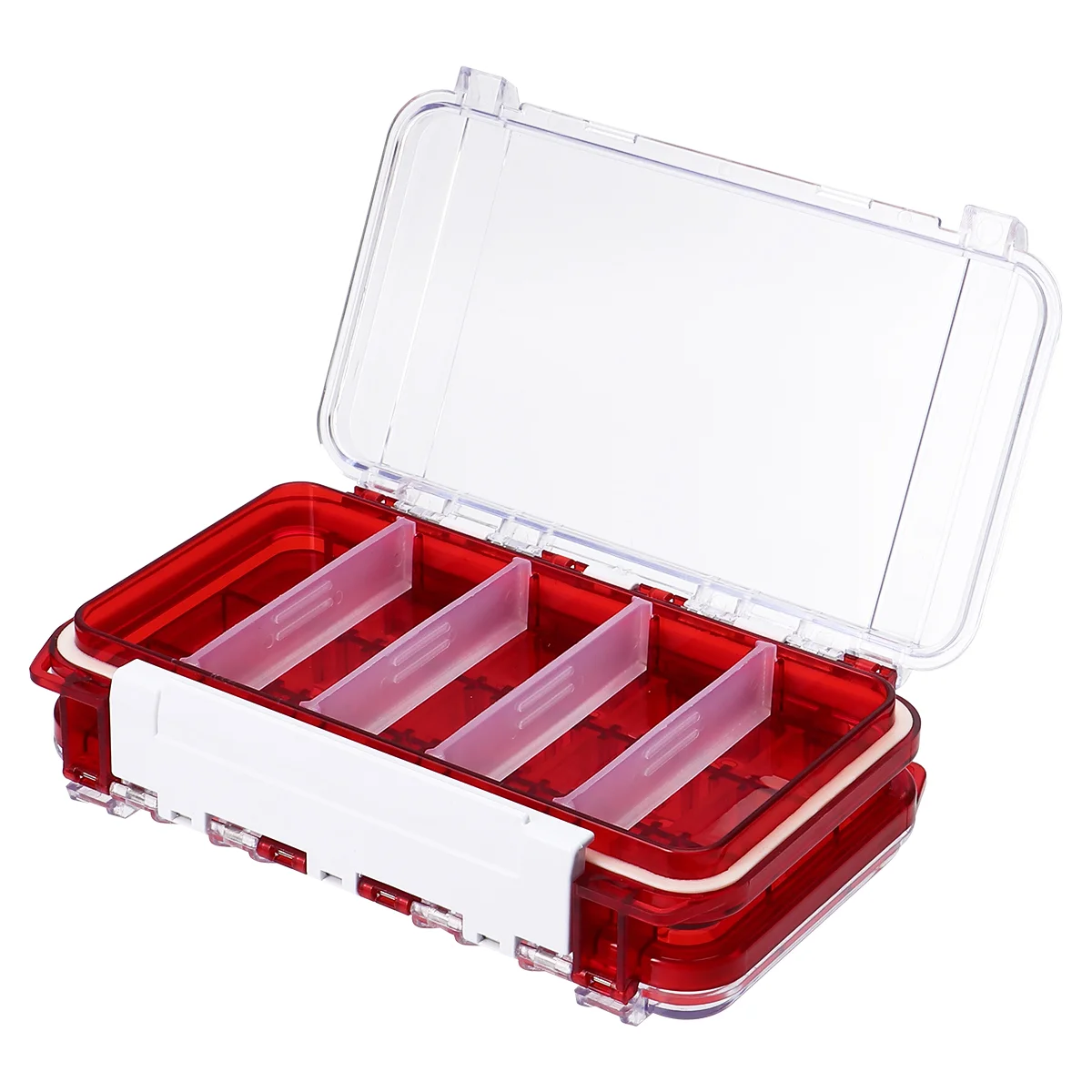 

Double-layer Waterproof Fishing Tackle Box Fishing Lure Box Hook Bait Storage Box Outdoor Fishing Accessories (Red)