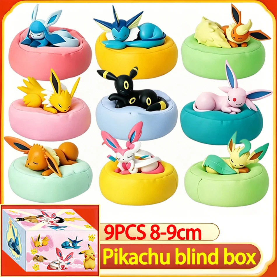 8cm Anime Pokémon Eevee Blind Box Figuren Spielzeug Multi-Form-Serie PVC-Modell Desktop-Dekoration Ornament Geburtstag Weihnachtsgeschenk