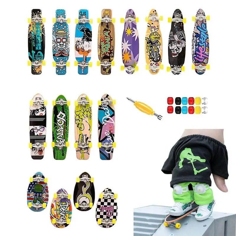 Finger Skateboards Skateboard Finger Toys For Fingertips Movement Mini Skateboard Starter Kit Training Props Goodie Bag Fillers