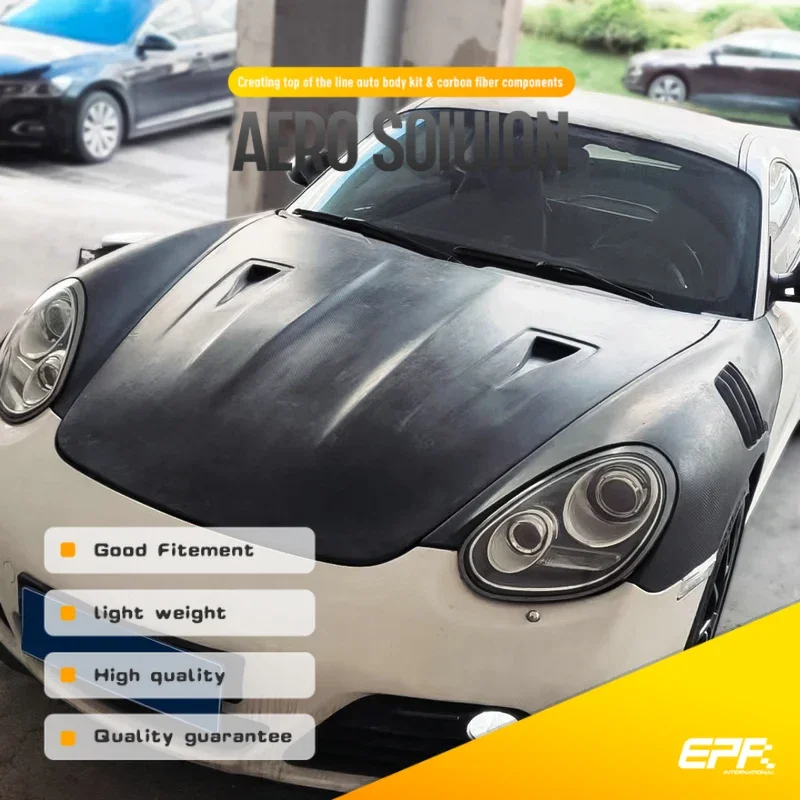 

Для Porsche Cayman 987 GT3RS Style Капот - 2006-2012 гг. | CF Пластик | Дизайн производительности | Подходит для преобразования S/Base 987.