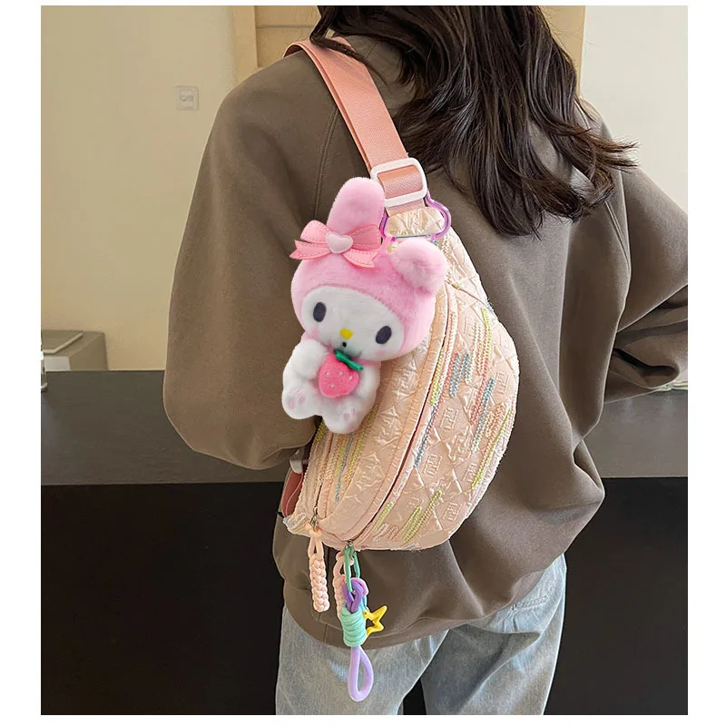 

НОВАЯ плюшевая кукла Kawaii Sanrio HelloKitty Kuromi Melody, аниме, милая красота, студенческая мягкая игрушка, кукла, кулон, брелок, подарки