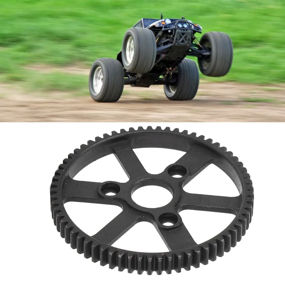 65T RC Spur Main Gear Wear Proof Black RC Car Gear Hardened Steel Spur Gear Replacement for Traxxas Summit/E-Revo/E-Maxx RC Car