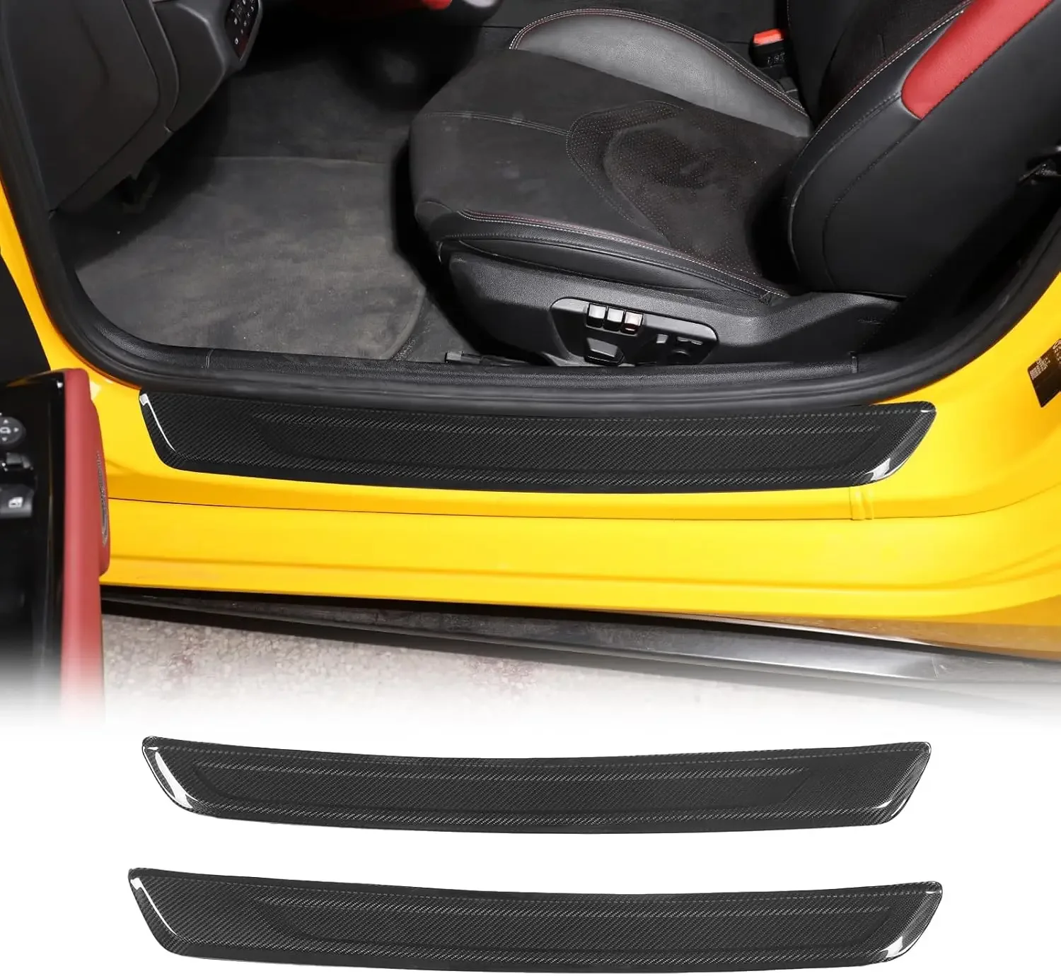 Dry Carbon Fiber Car Door Sill Scuff Plate Trim For Toyota Supra MK5 A90 A91 2019-2025 Door Step On Guard Trim Cover Accessories
