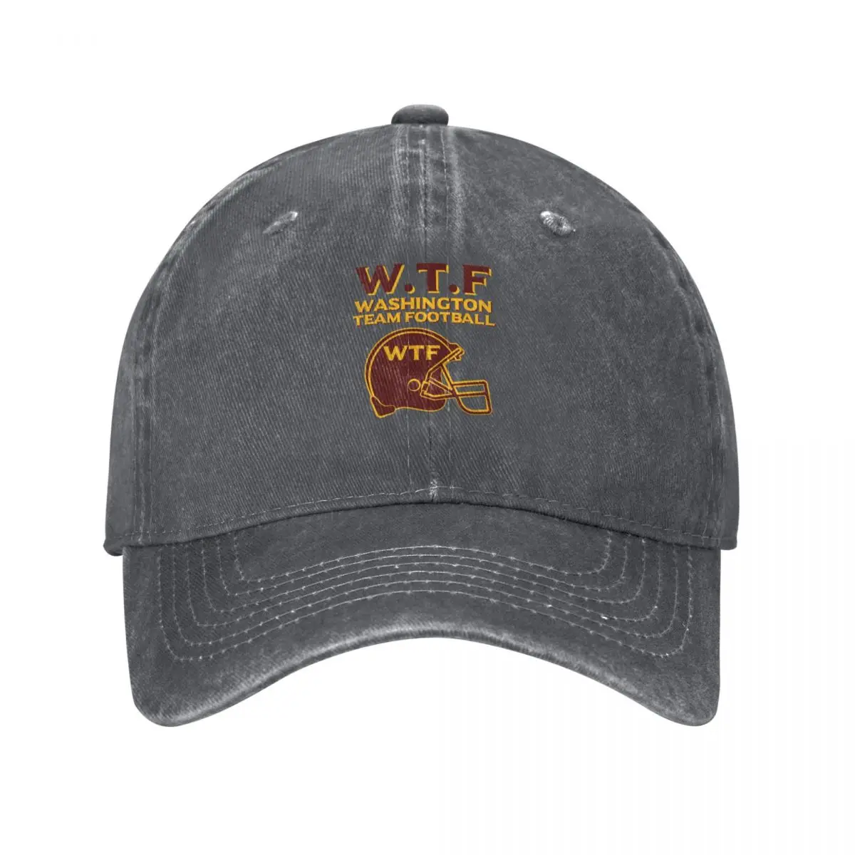 Funny Washington Team Football WTF Helmet Logo Washington D.C Sports For Men and Women Design Classic Baseball Cap