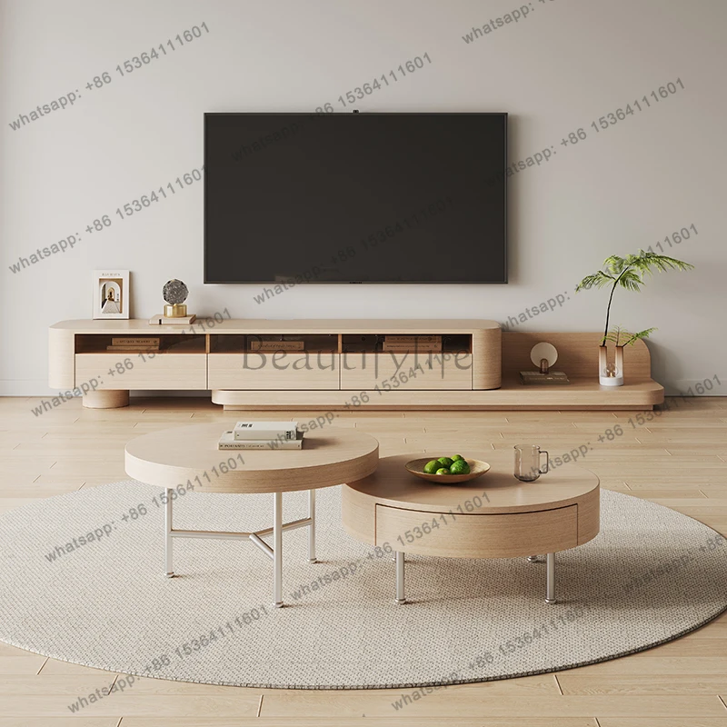 Rustic Classic Tv Stand Adjustment Retro Living Room Extendable Tv Stand Multi-functional Trendy Meuble Télé Furniture Home