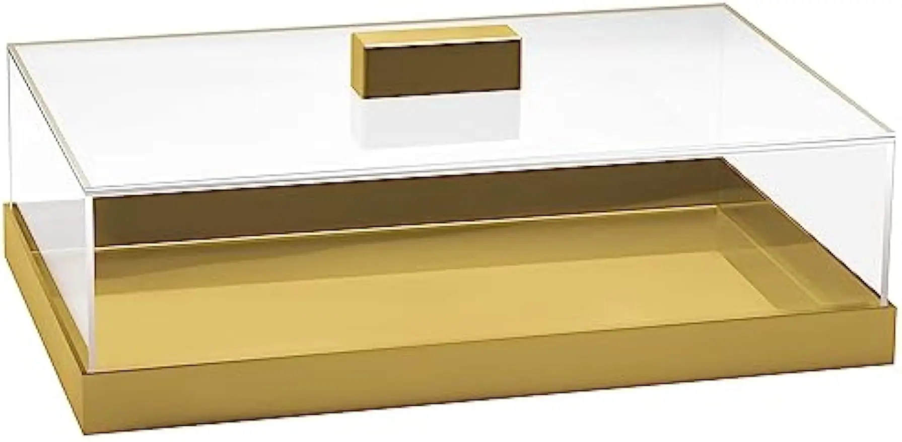 

Elegant Gold Acrylic Cake Stand with Clear Lid - Multifunctional Serving Tray for Parties and Home Use, Shatter-Resistant