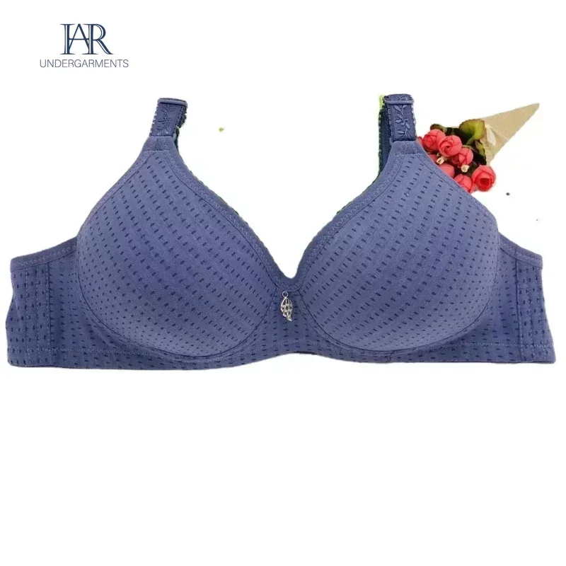 Mom's Steel Rimless Bra Large Soft Cotton Cups  Bamboo Charcoal Medium and Old Age Thin Cotton Bra Plus Size Elderly Underwear