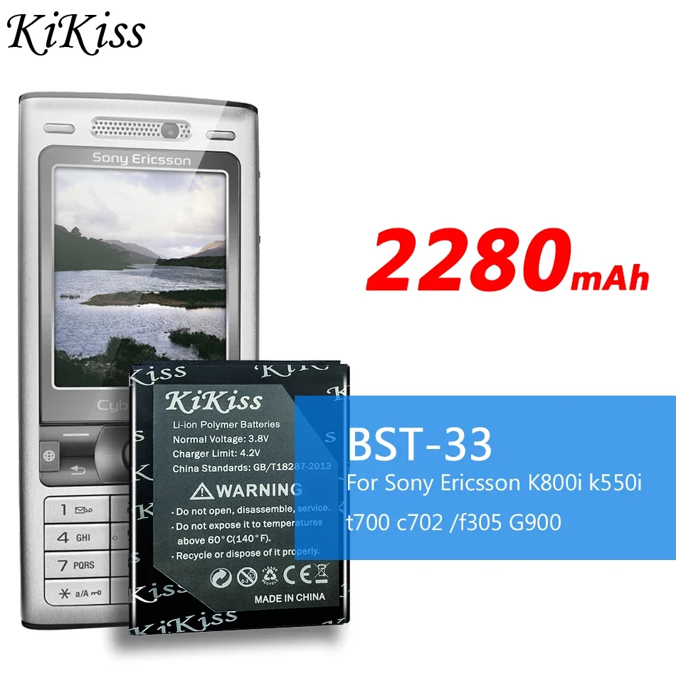 2280mAh NEW High BST-33 Phone Battery For Sony Ericsson W610i W660i W705 W880i Z530i K630 K790 K790i W888C W900i W960i K800