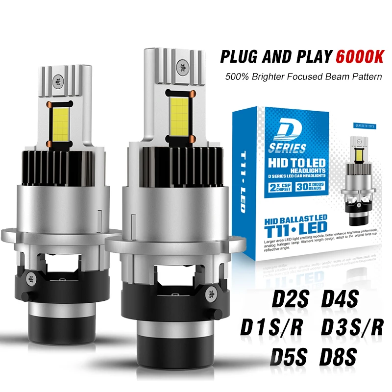 

D SERIES D2S D4S LED Car Headlights HID Bulbs D1S D2R D3S D4R D8S Kit Xenon LED Car Light Plug and Play CSP Chip Turbo Lamp 12V