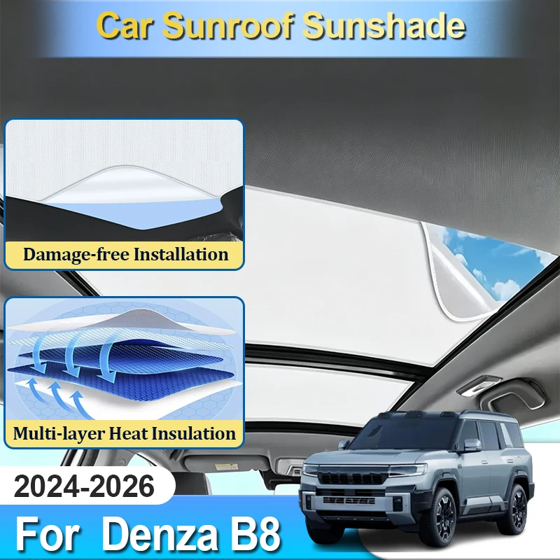 

Car Sunroof Sunshade For Denza B8 Fangchengbao Bao 8 Accesories 2024 2025 2026 Sun Cover Blocker Tool Window Visor Electrostatic