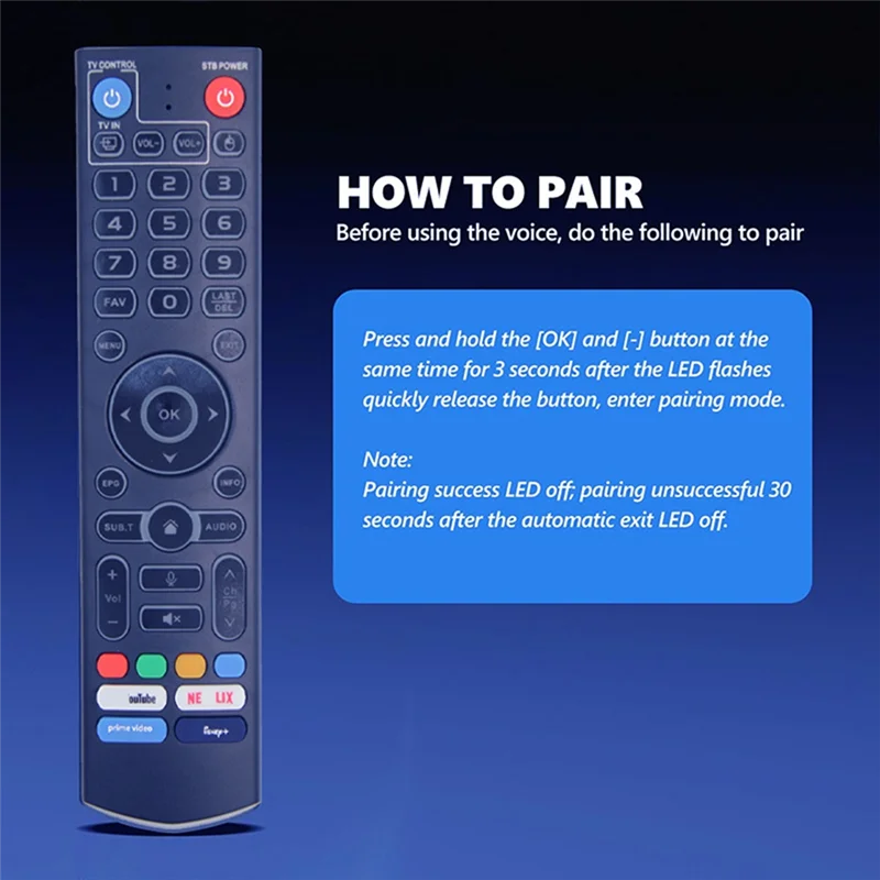 For VSEEBOX V3 PRO Bluetooth Voice Remote Control High Performance & User-Friendly Interface Replacement Remote Control