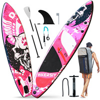 WKERSIY Inflatable Stand Up Paddleboard SUP Board 6 Inch Thick Surfboard Surf Set Wakeboard Kayak Accessories Non-Slip Deck