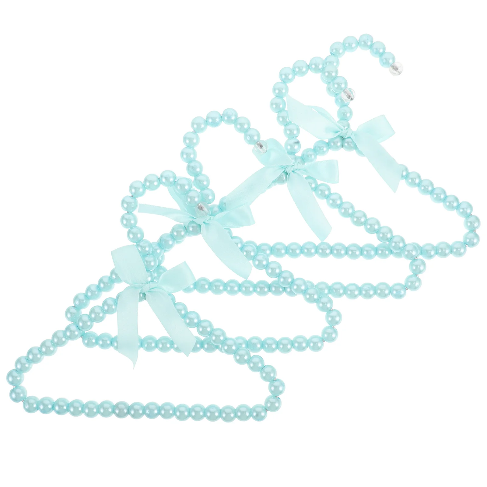 

4pcs Pet Clothes Hanger Mini Pearl Hangers For Small Dog Cat Clothing Organizer Rack Coat Storage Display Solution