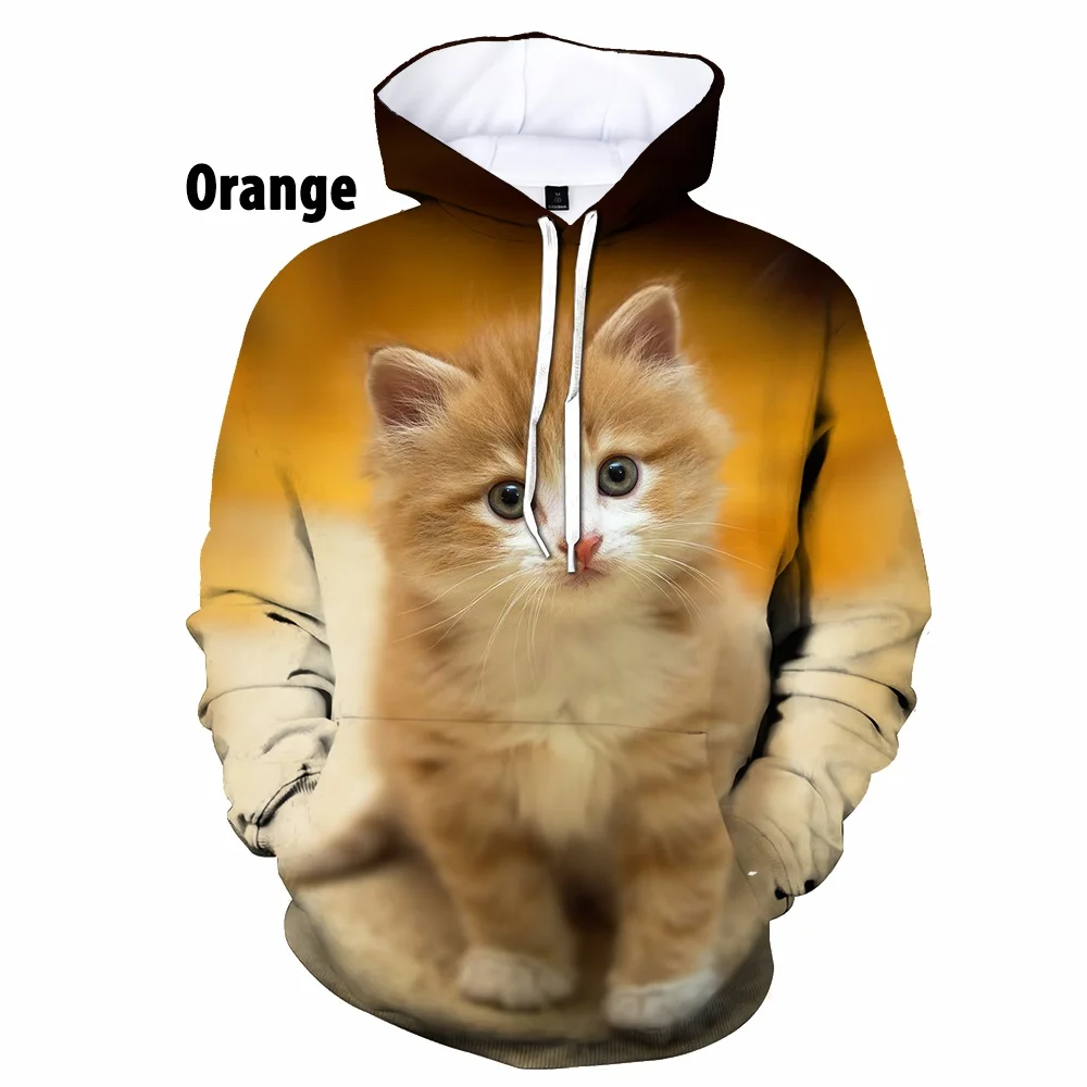 New Fashion 3D Animal Cat Printed Hoodie 3d Casual Men Women Hooded Pullovers Size XXS-4XL