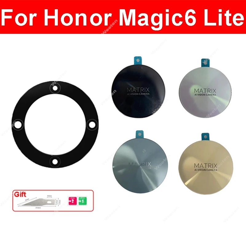 Rear Camera Lens Glass with Adhesive Sticker For Honor Magic6 Lite Magic 6 Lite ALI-NX3 Back Camera Glass innner Lens Parts