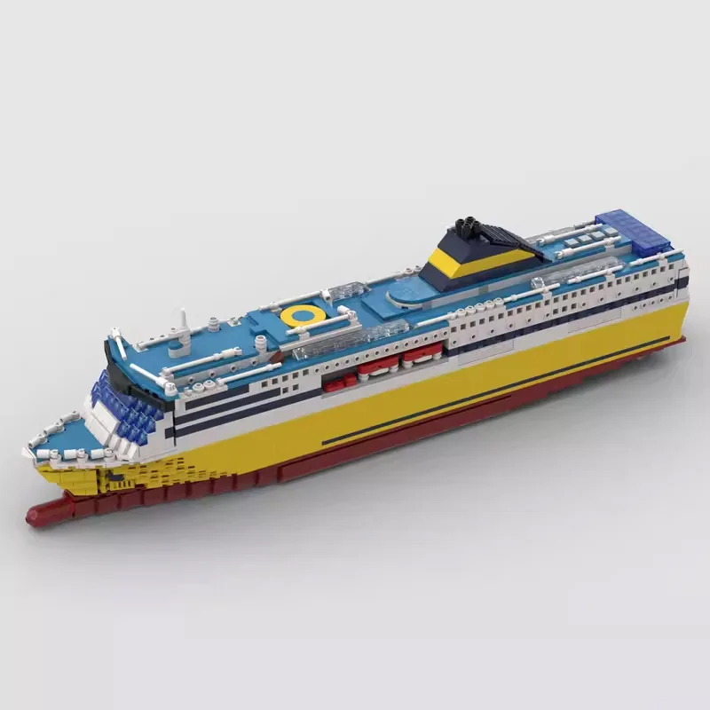 Chinese Building Blocks, Pascal Lota Ferry MOC-69159, 1/325 Scale Ship Model, DIY Bricks for Collection & Display