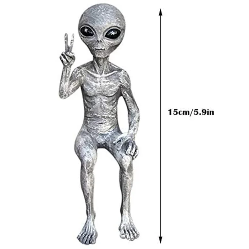 Outer Space Alien Statue Martians Garden Figurine Set Garden Decoration Outdoor DIY Decoracion Party Supplies