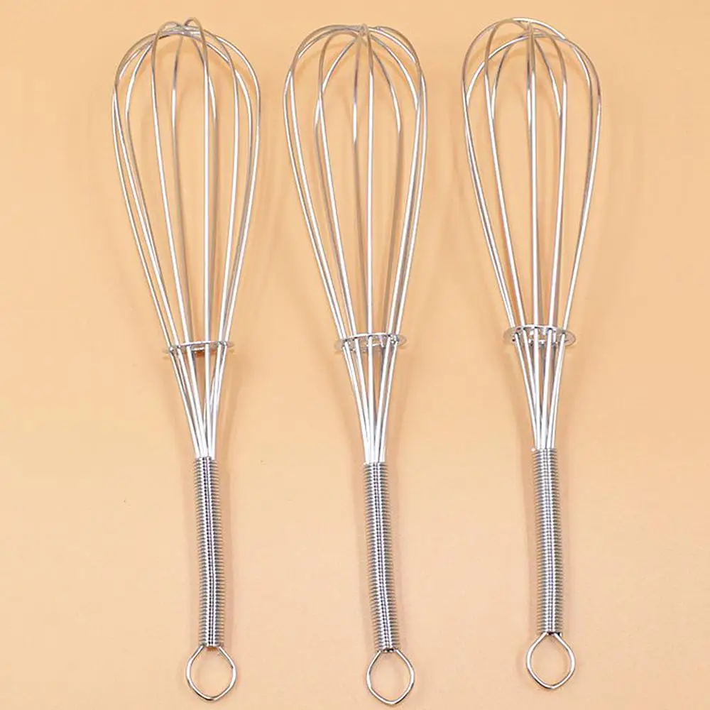 1~5PCS 18cm Egg Stirring 304 Stainless Steel Wire Whisk Manual Egg Beater Mixer Kitchen Baking Utensil Rods Beat Cream Butter