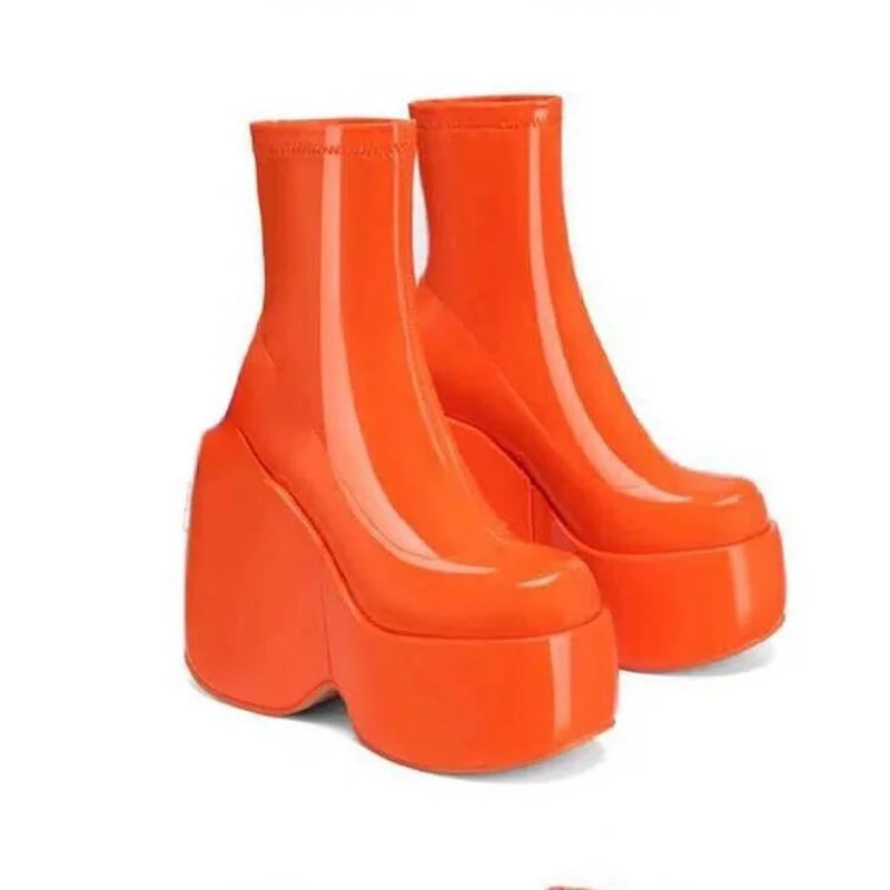 

HOT SALE Brand Ladies Platform Boots Fashion Thick High Heels Women's Bootie Party Sexy Block Heel Shoes 43