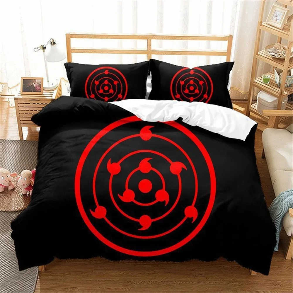 Red Cloud Anime 3D Duvet Cover Sets Comforter Bed Linen Kids Bedding Set Akatsuki Japan Twin Queen King Single Size Gift