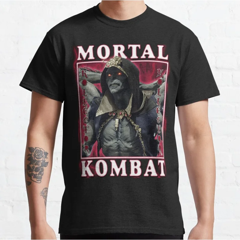 

Kollector 80s retro video game Mortal Kombat 1 Short-sleeve crewneck T-shirt for men large size Adult Tops S-6xl