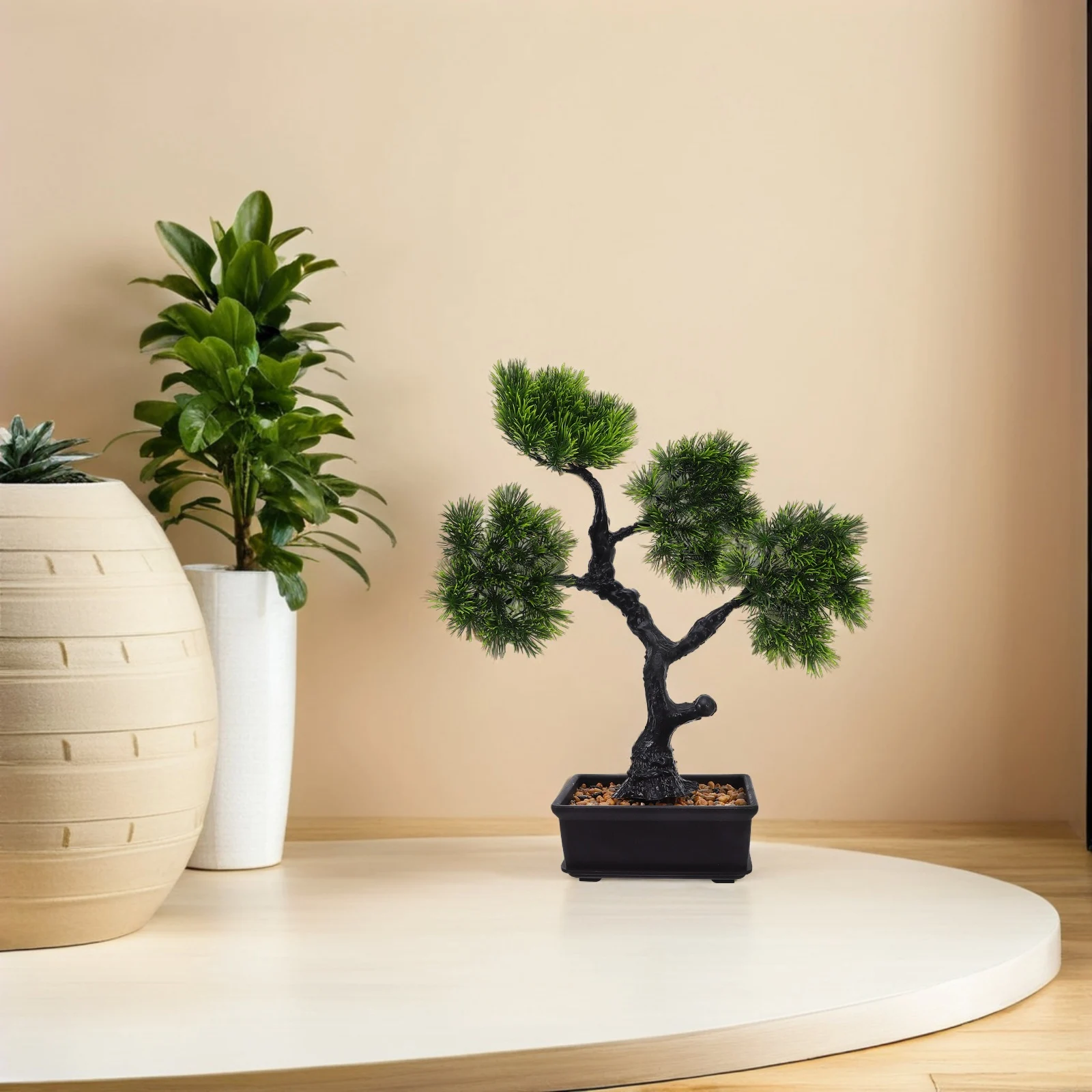 

Artificial Bonsai Tree Cloud Pine Bionic Small Fake Plants Decor Zen Garden Desk Home Desktop Office Shelf Living Room Green