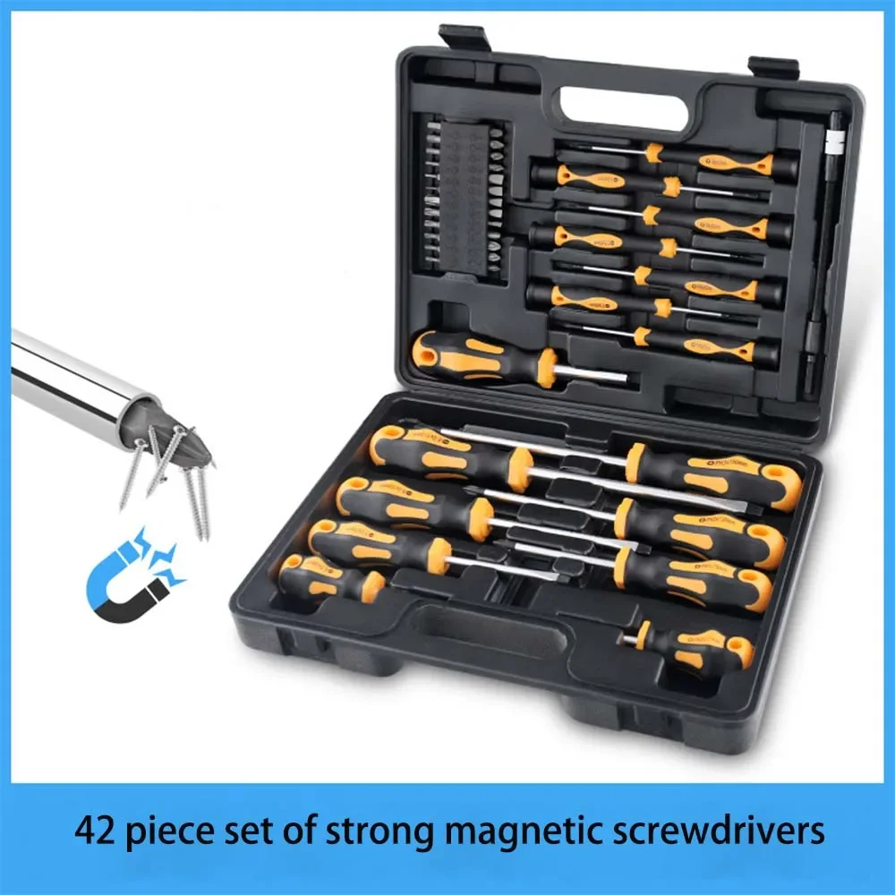 Universal Screwdriver Set with Magnetic Bits, Professional Repair Tool Kit With Box for Electronics Furniture Home DIY