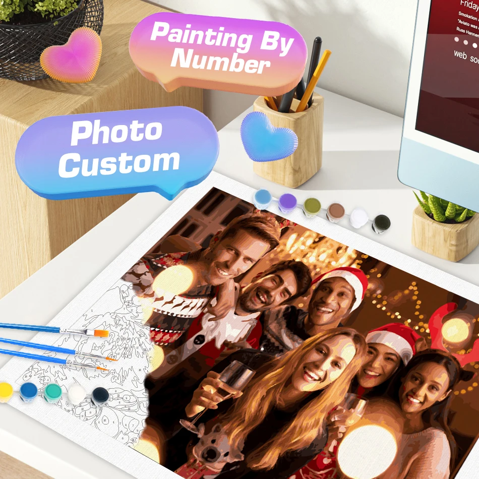 24/36/48 Color Diy Painting By Numbers Set Customization Picture Wall Paintings Handicraft Christmas Home Decoration