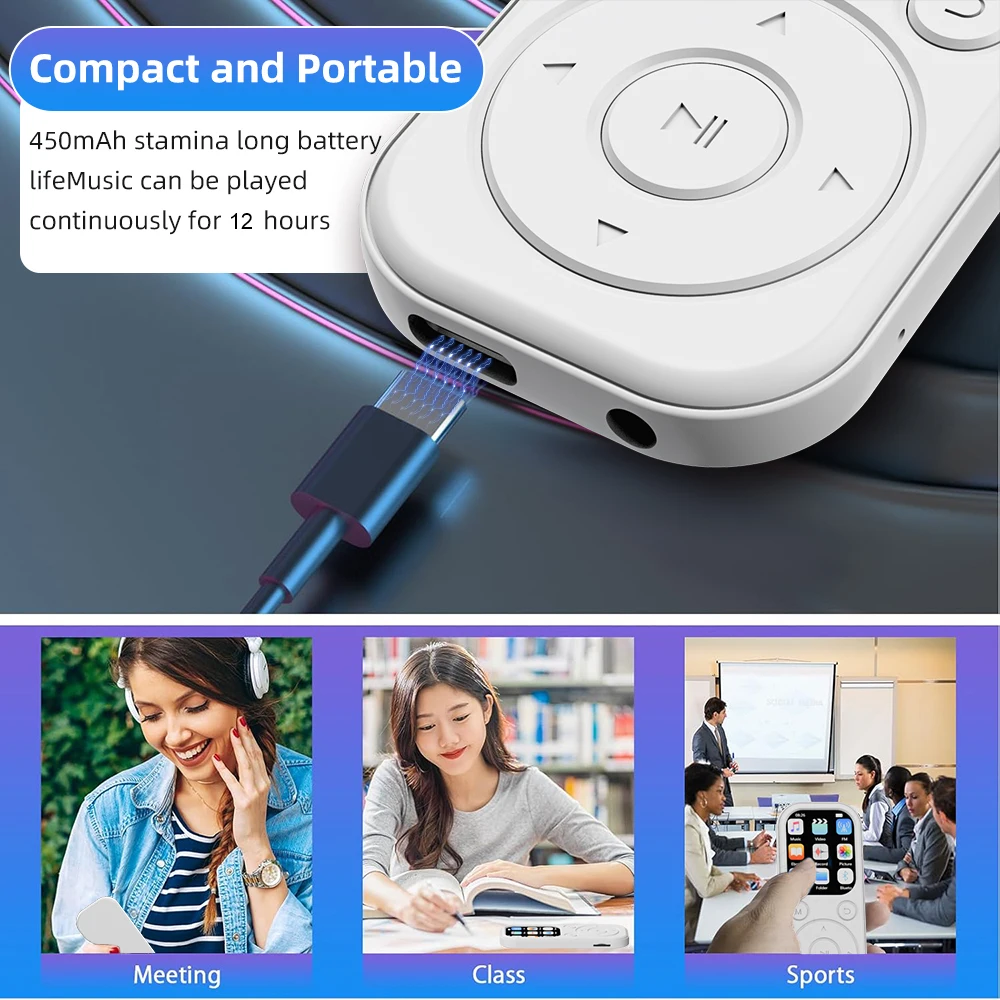 Bluetooth 5.4 MP3 Player Portable Video Music Player Sports Mini MP3 Walkman with Screen Support FM Radio Recording E-Book New image 6