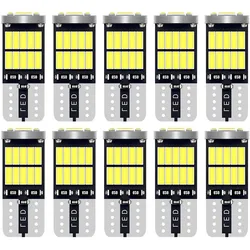 10pcs T10 W5W 194 501 Led Canbus No Error Car Interior Light 26SMD 4014 Chip White Instrument Lights Reading Dome Lamp Bulb