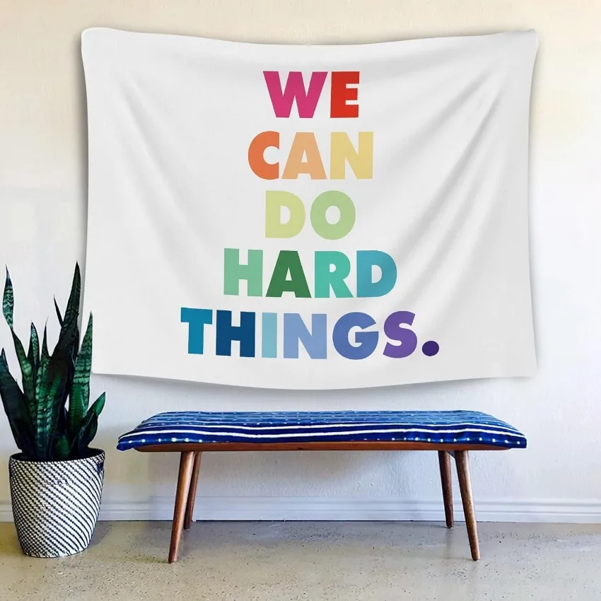 Motivational Quotes Tapestry Wall Decor Inspirational Hanging Fabric Art for Classroom Bedroom Home Office Decoration
