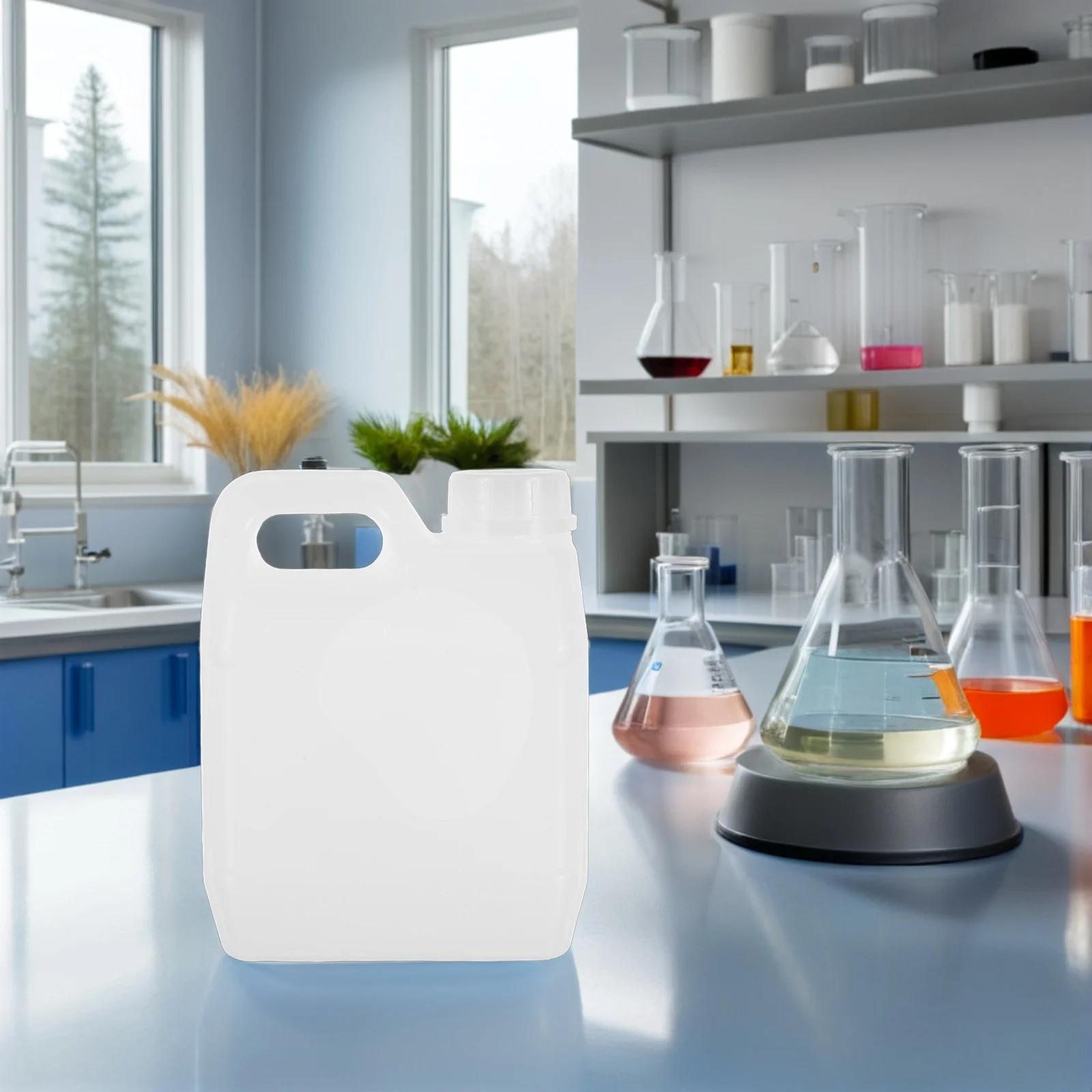 

4pcs 1L Chemical Storage Bottle Transparent Square Plastic Water Jug Handle Lab Reagent Sample Container Food Grade Bucket Hdpe