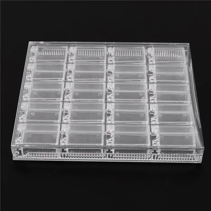 Beauty 3X 20 Girds Acrylic Makeup Organizer Nail Art Storage Box Clear Display Case Organizer Holder Transparent