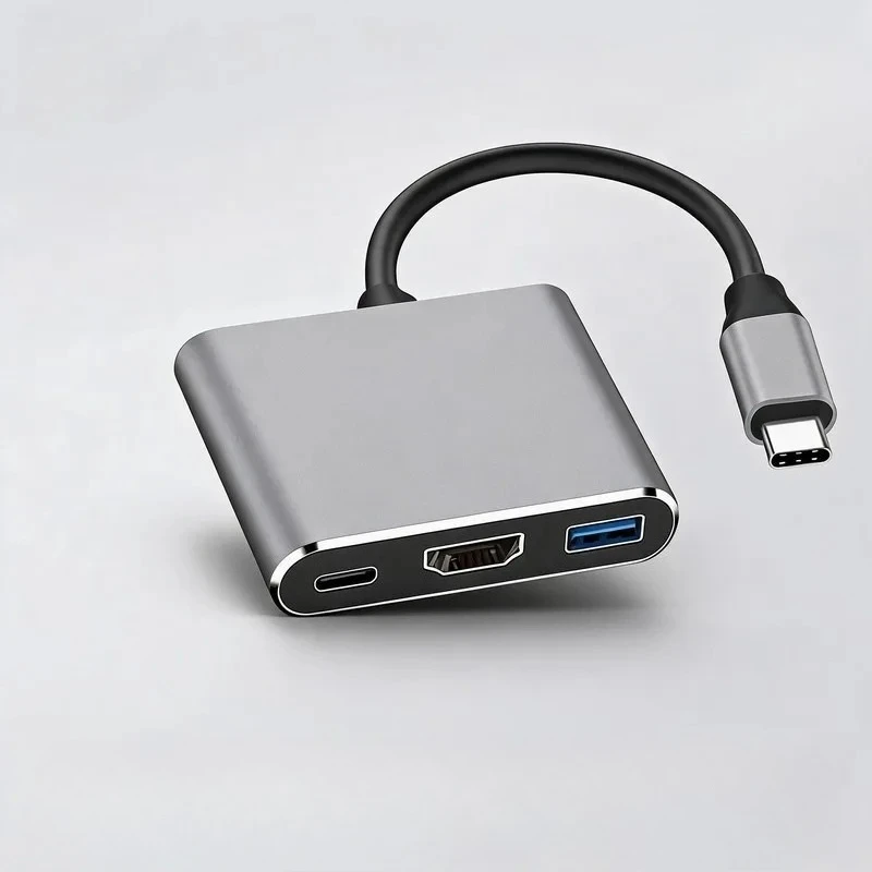 1 PC 3 in 1 USB C Hub, Type C 3.0 4K HDMI-compatible Docking Station, PD Fast Charge Adapter Splitter for MacBook Phone Computer