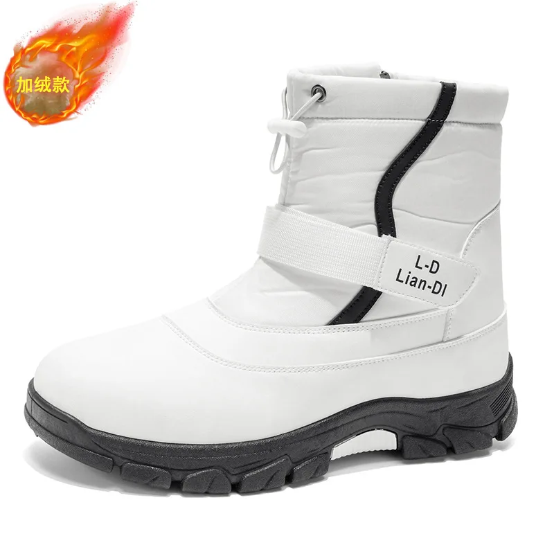 

Зимние мужские сапоги для снега, модные и удобные, мужские хлопковые ботинки для улицы, нескользящие, теплые, с защитой от холода, высокие ботинки, Zapatos Hombre