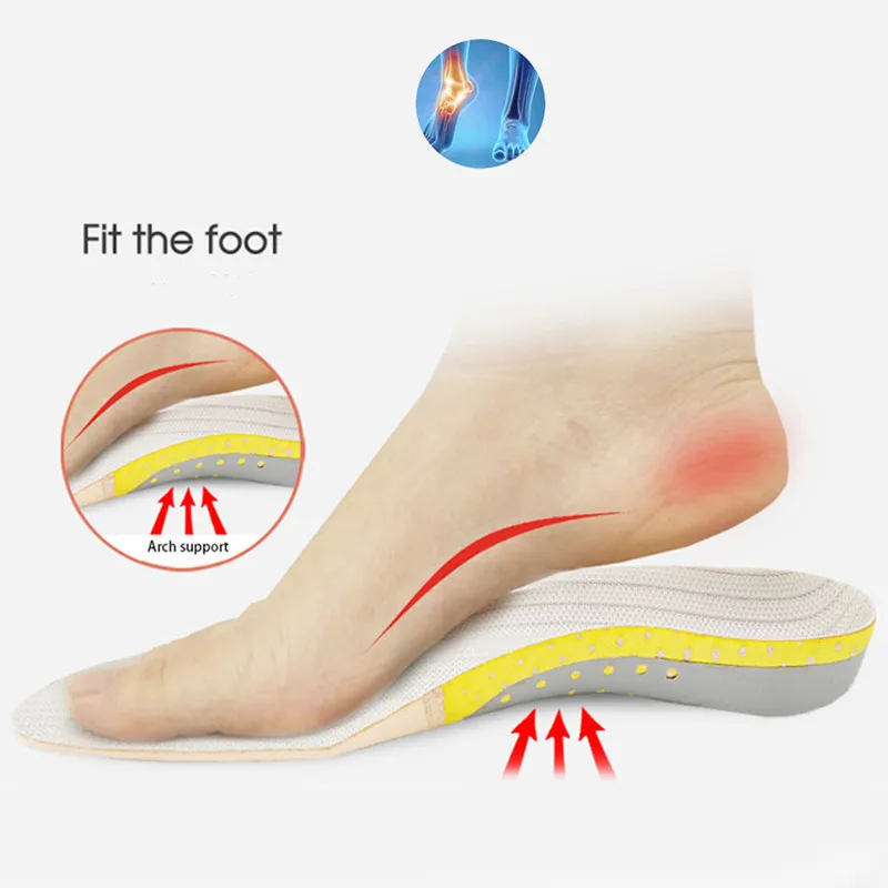 EVA Sports Shoe Pad Orthopedic Insoles For Feet Shock Absorption Arch Support Pad Running Man Women's Shoe Insole For Feet Care