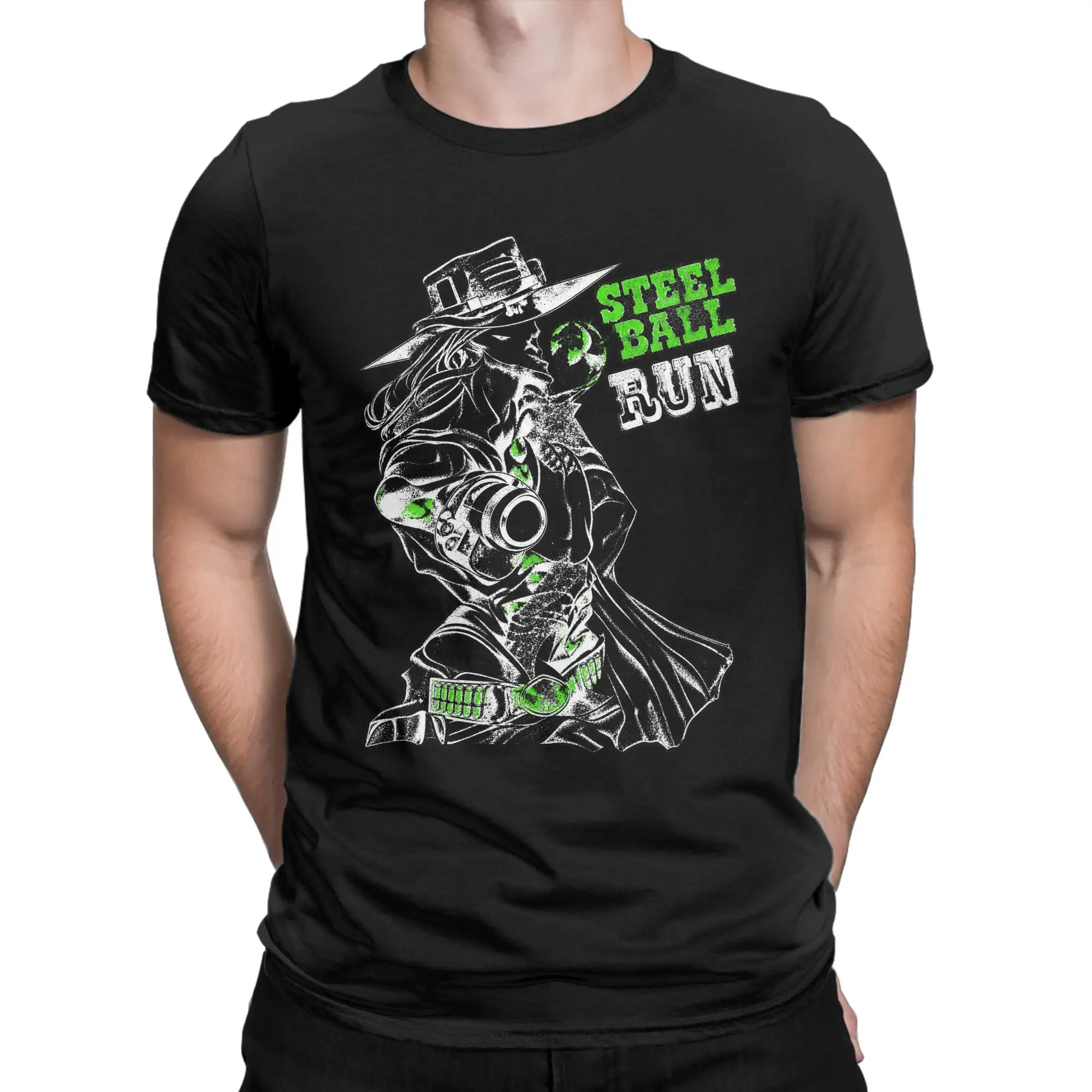 Couple T-Shirt Jojo's Bizarre Adventure Gyro Zeppeli Cowboy T-Shirts Beach Tee Shirt Street Style Cotton Clothes Plus Size