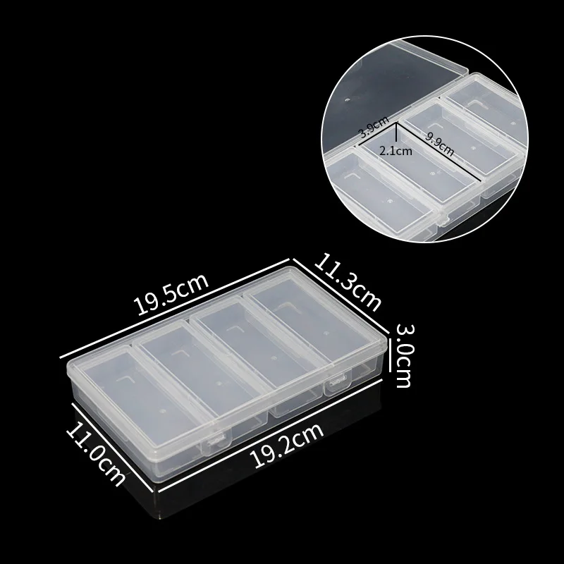 Plastic Box 4pcs Small Boxes Multi-compartment Transparent Case fit DIY Handmade Jewelry Making Finding Storage Organizer