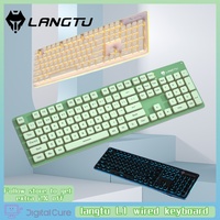 Langtu L1 Wired Film Keyboard 104 Keys Illuminated Suspended Silent  Abs Material Usb  Gaming Office Computer Peripherals