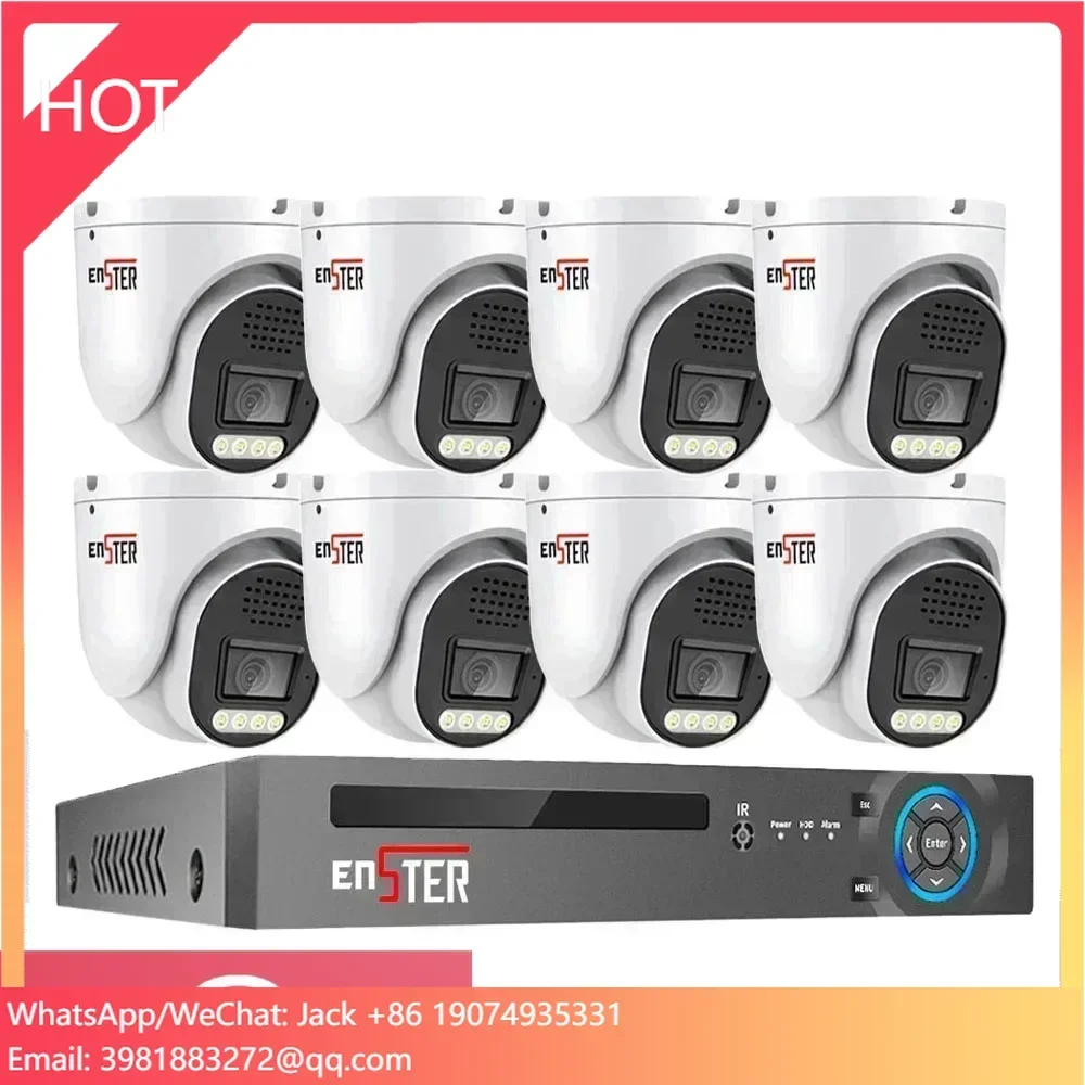 

Metal Turret Dome 8 Channels Indoor Face Detection IP66 H.265 4K 8MP Wired POE IP Network Security Home CCTV Camera System