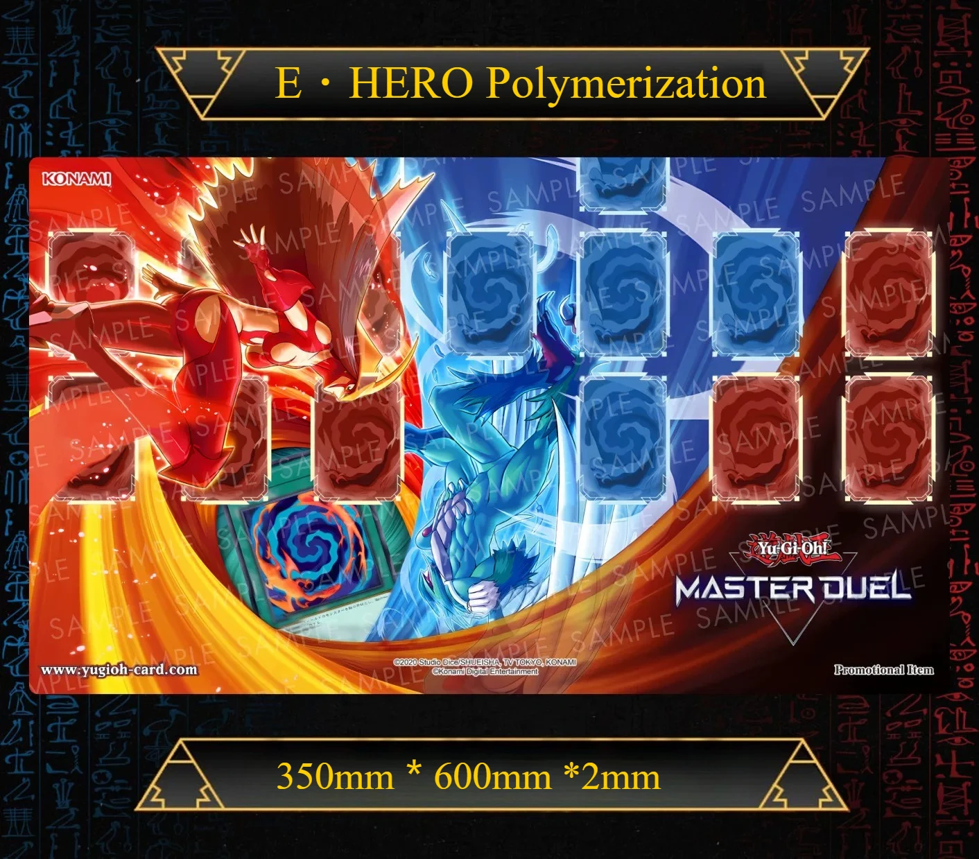 Yugioh E・HERO Polymerization Play Mat Yu-Gi-Oh! TCG OCG Trading Card Games Mat Duel Plate Rubber Card Mat Mouse Pad
