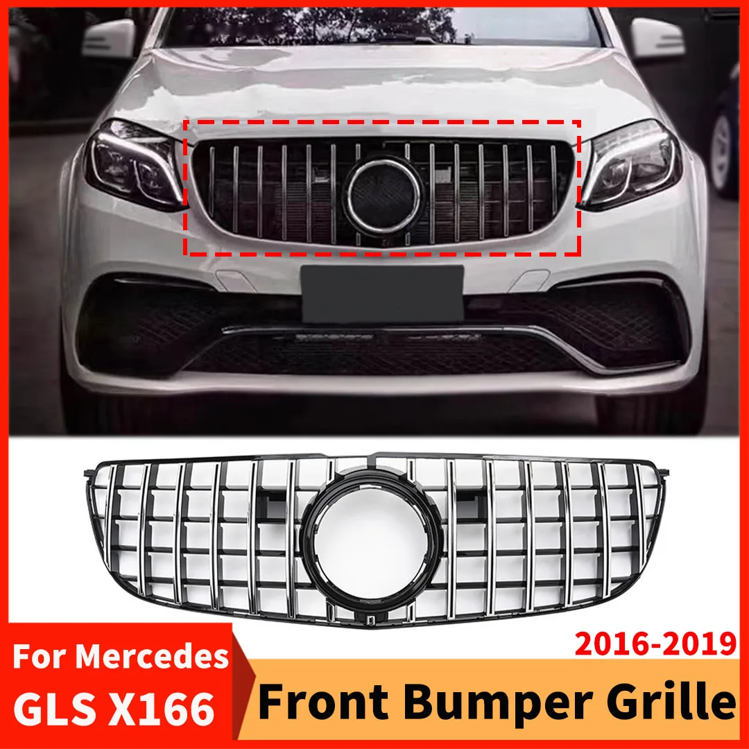 

Решетка переднего бампера, впускная сетка, тюнинг для Mercedes Benz GLS X166 2016-2019, как GT Style GLS350 GLS400 GLS450 GLS500, аксессуары