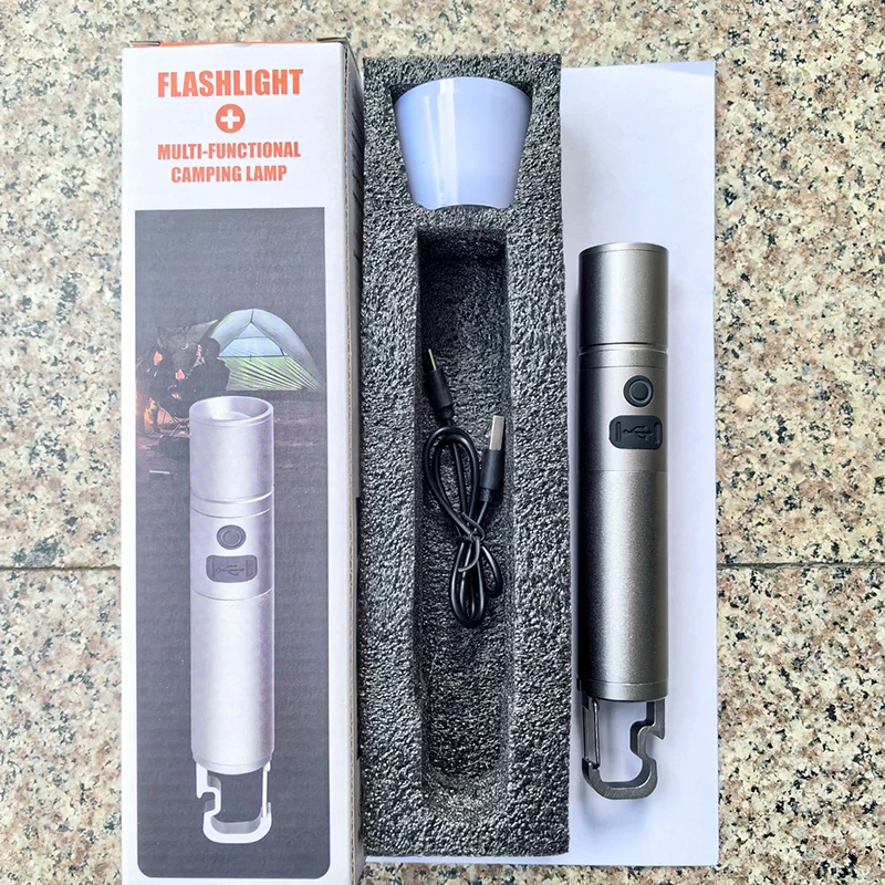 New Strong Light Power Bank Flashlight Ultra Bright Long Range Portable Multi functional Home Outdoor Laser Cannon LED Light