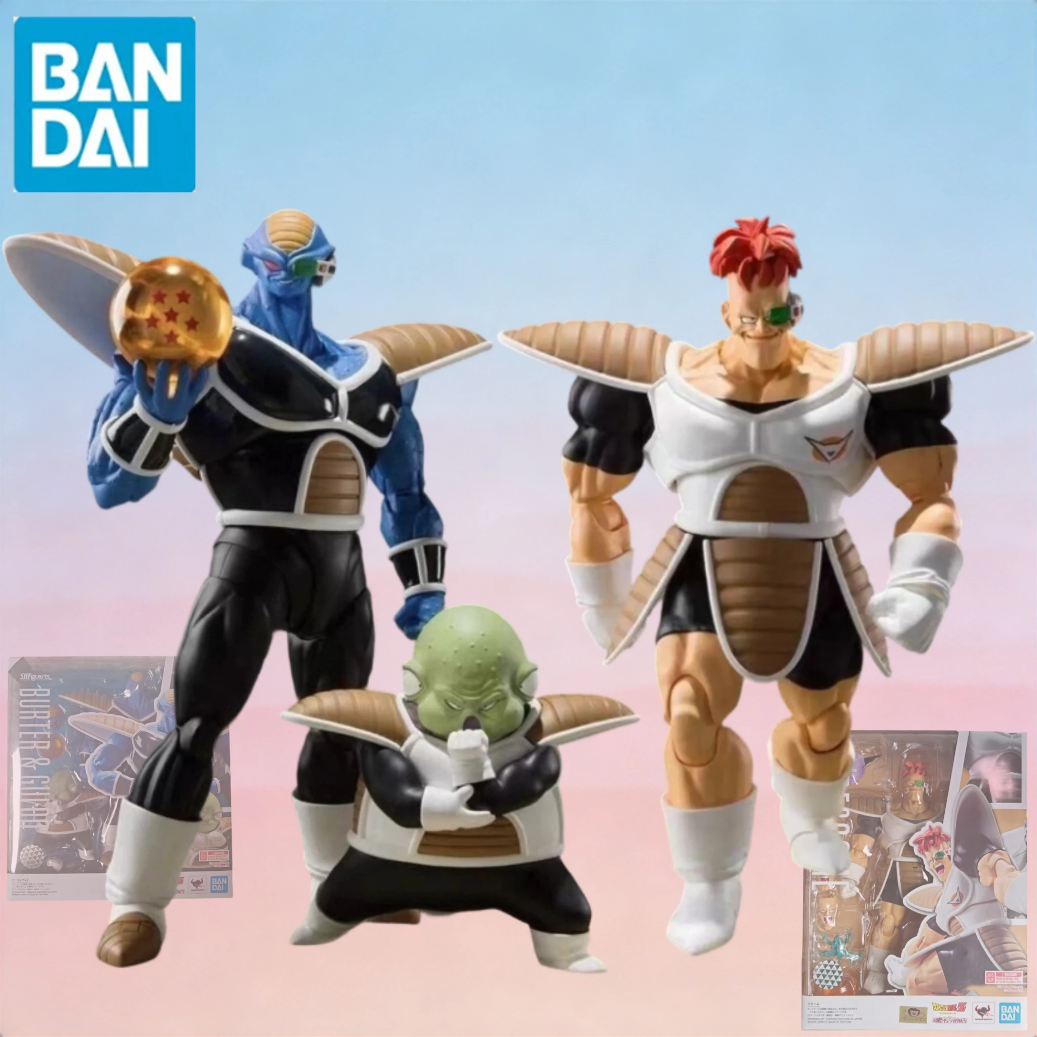 

В наличии: Коллекционные фигурки Bandai SHF Dragon Ball Ginyu Force (Капитан Рекоум, Бёртер и Гулдо) 1/12, модель для подарка
