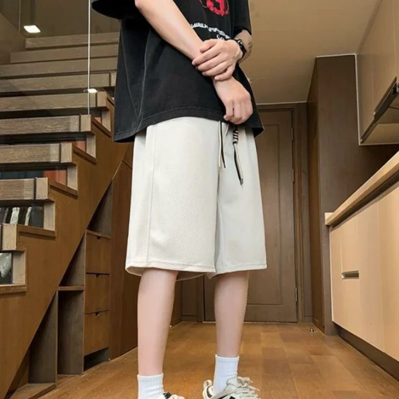 

Shorts for Men Wide Loose with Pockets Baggy Drawstring Training Basketball Korean Style Xxl Clothing Ice Y2k Xl Man Short Pants