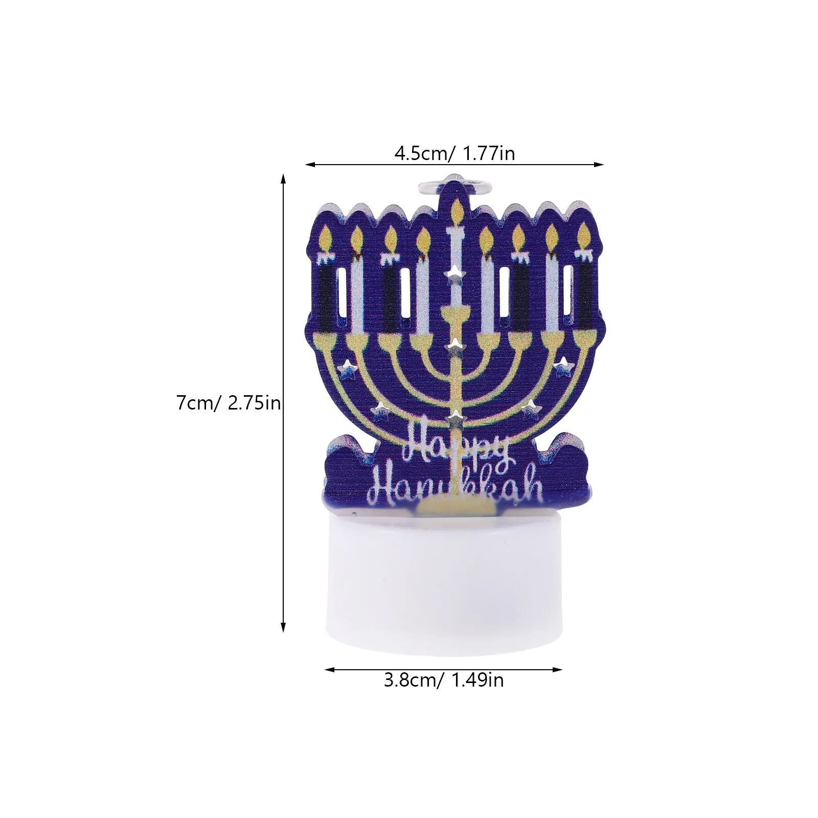 Flameless LED Hanukkah Candles Iron Art Design Festive Bright Reliable Battery-Operated Lights for Hanukkah Decor Table view 6