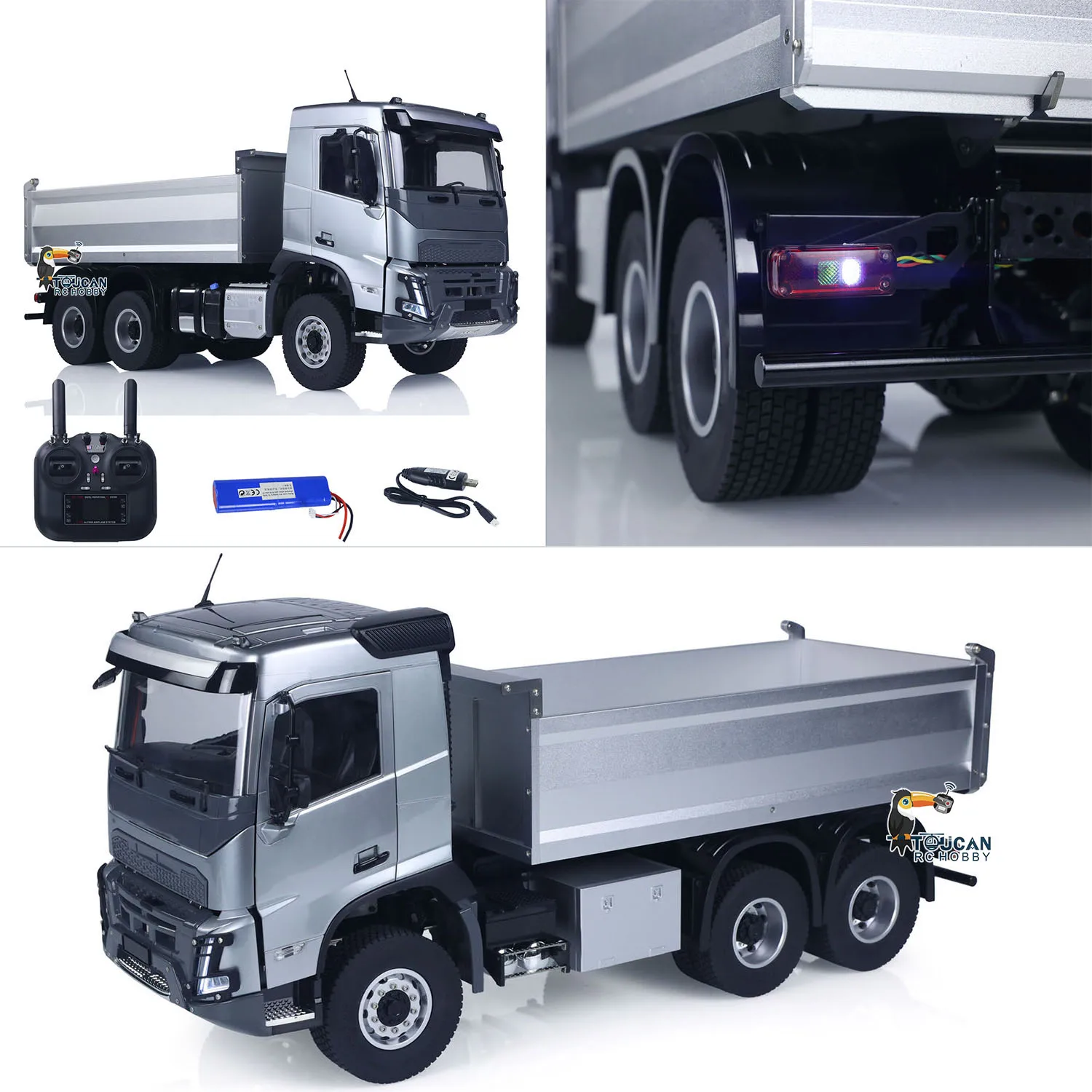 1/14 DoubleE E015 001 RC Autocarro con cassone ribaltabile RTR 6X4 Sollevamento elettrico RC ribaltabile VO Alberi di trasmissione in metallo Telaio Modello di veicolo per ragazzi