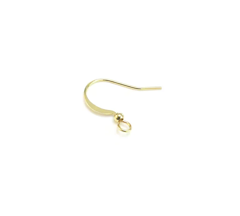 20pcs Simple Earring Wires, Gold Beads Earring Hooks, Ear Wires, Jewelry making, 17.5x16.3mm, Real gold plated - GH901